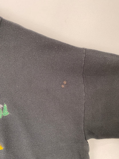 90's BUCK EMBROIDERY DEER Made in USA Size XXL Vintage Animal Sweat-shirt / F5424S