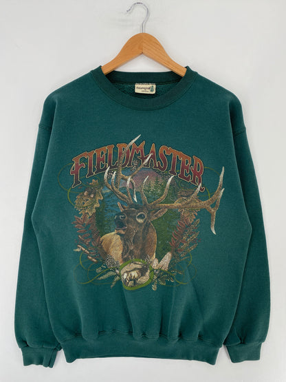 90's FIELD MASTER DEER Made in USA Size M Vintage Animal Sweat-shirt / E8830S