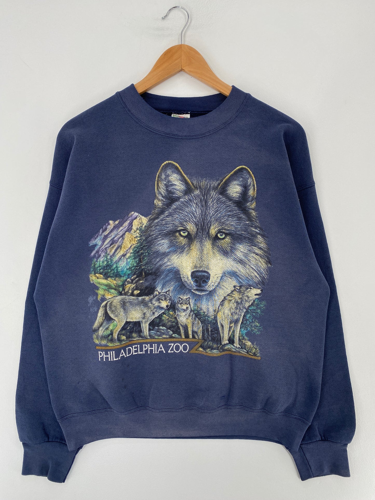 90's PHILADELPHIA ZOO WOLF Size L Vintage Animal Sweat-shirt / E8831S