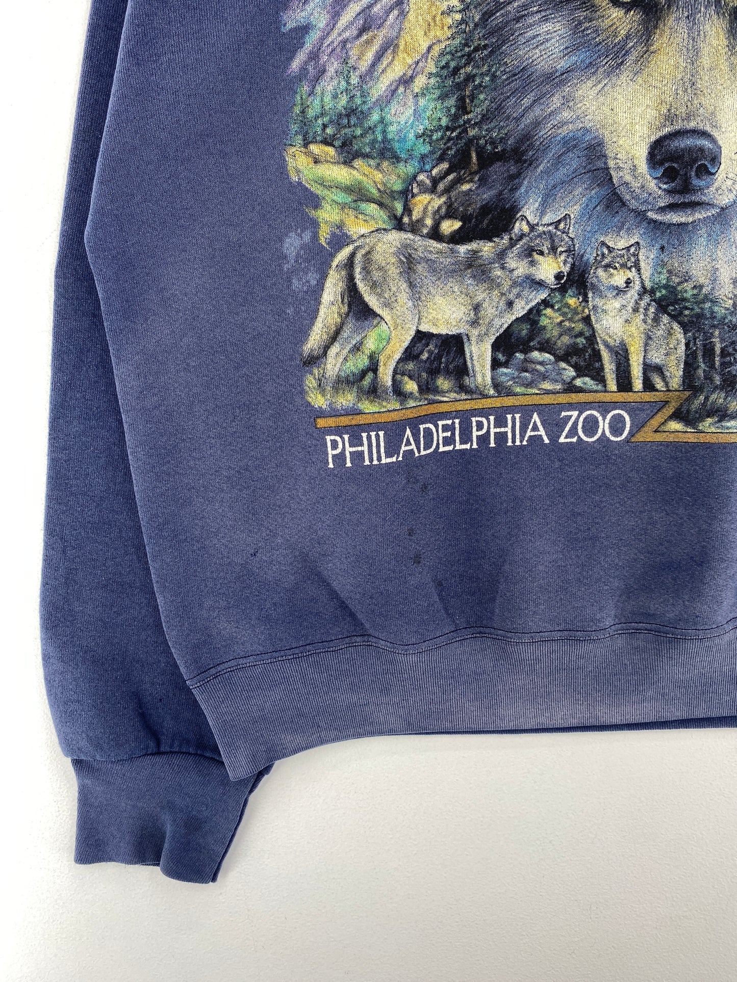 90's PHILADELPHIA ZOO WOLF Size L Vintage Animal Sweat-shirt / E8831S