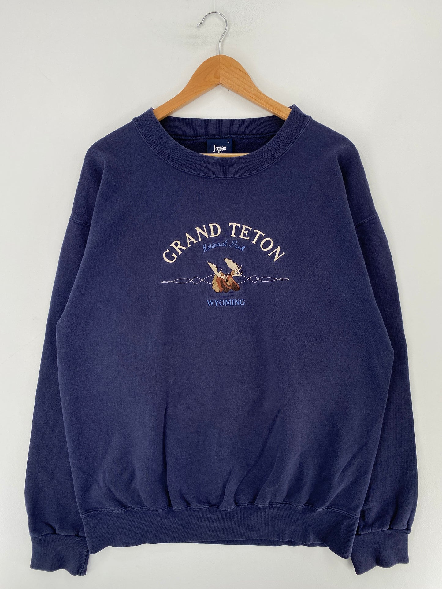 90's GRAND TETON NATIONAL PARK MOOSE Made in USA Size L Vintage Animal Sweat-shirt / E8832S