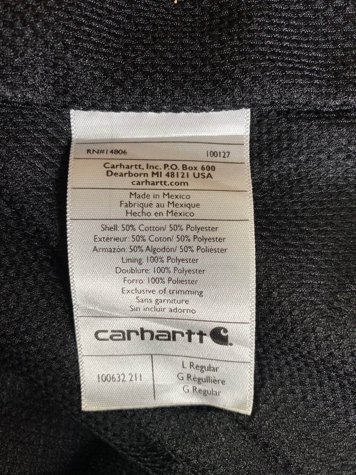 Vintage CARHARTT Size L Double faced Zip-up Hoodie Sweat-Shirt  / F8162S