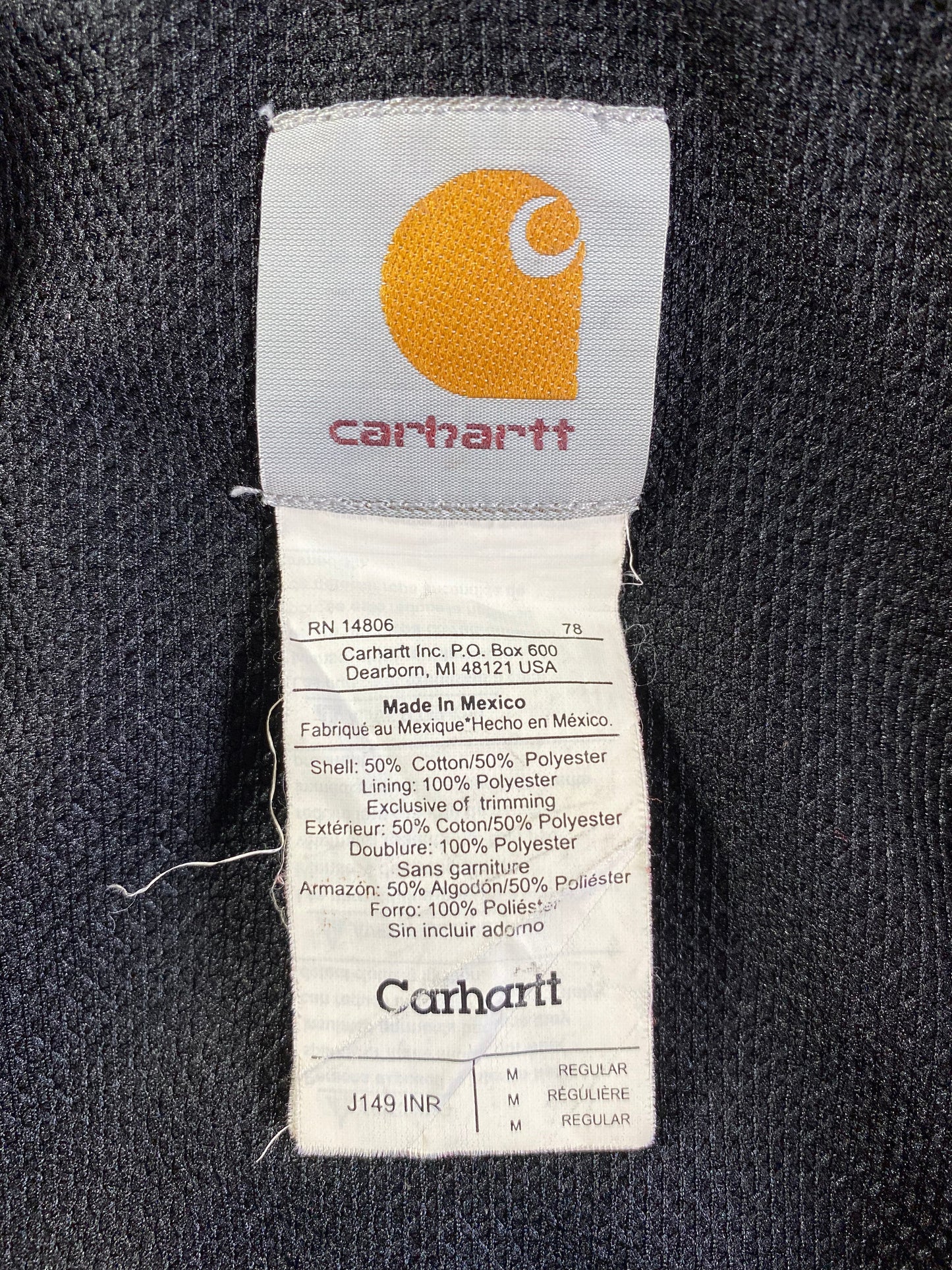 90's CARHARTT Size M Vintage Double faced Zip-up Hoodie Sweat-Shirt  / F2255S