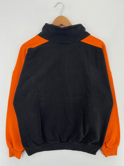 90's PHILADELPHIA FLYERS Made in USA Size No Tag (Approx.L-XL) NHL Half Zip Sweat-Shirt / F2181S