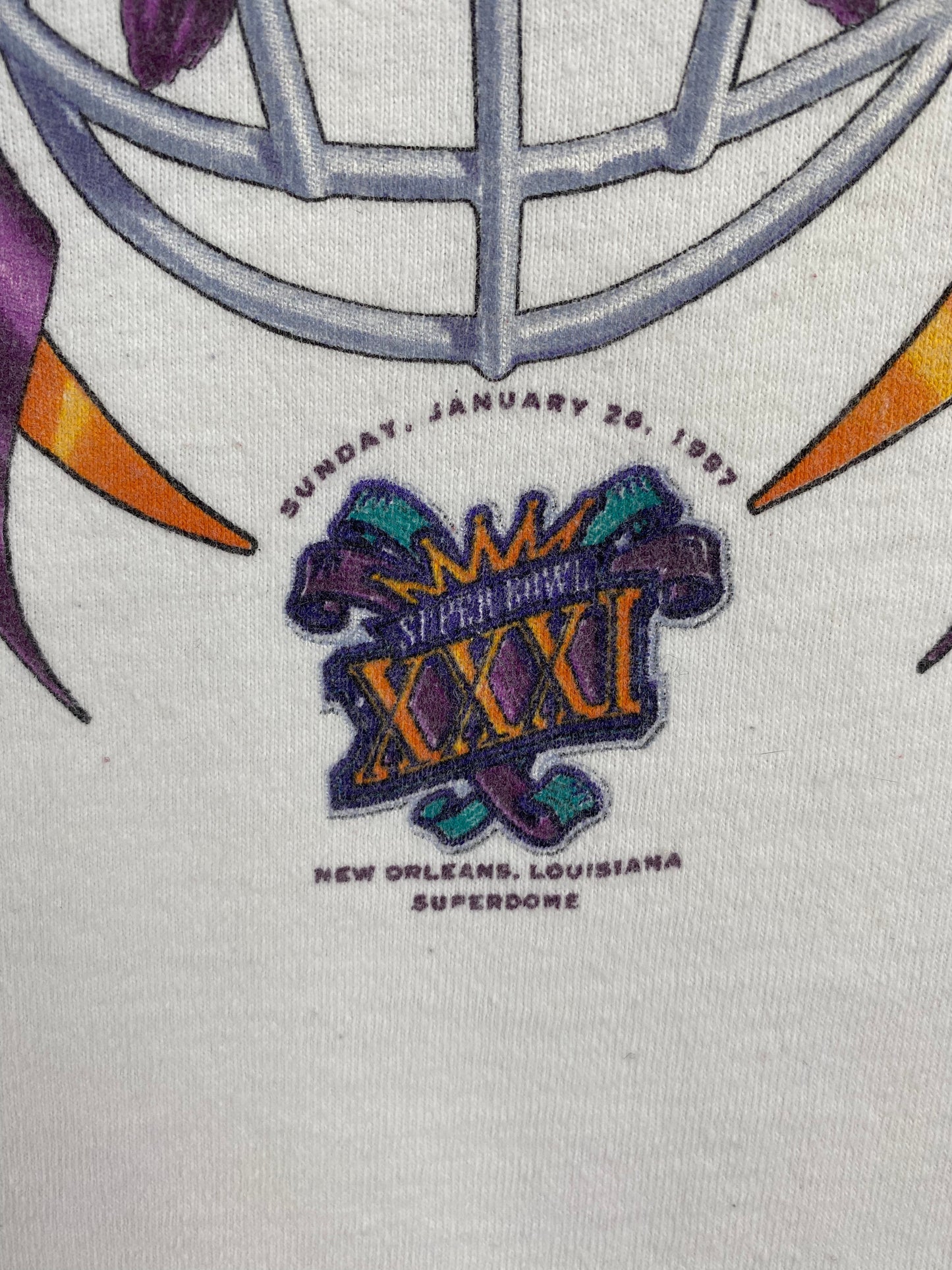 1997 SUPER BOWL Made in USA Size XL Vintage NFL T-shirt / F1882T