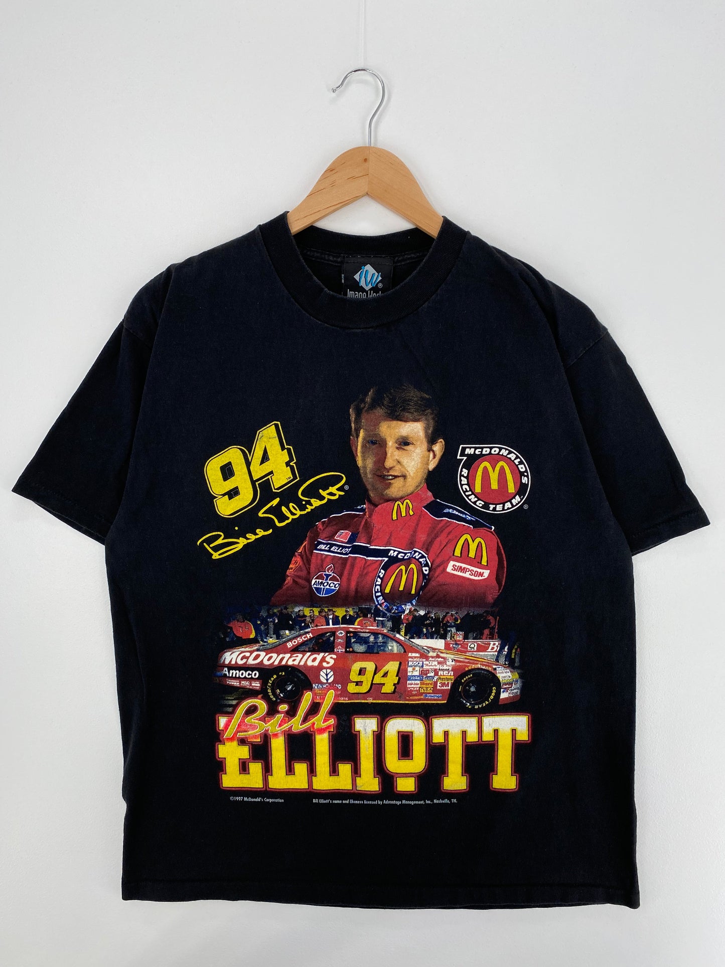 1997 NASCAR BILL ELLIOTT x MCDONALD'S Size L Vintage Racing T-Shirt / E6857T