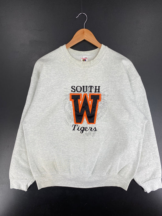 90's SOUTH WEST TIGERS Made in USA Size L Vintage College Sweat shirt / G2889S