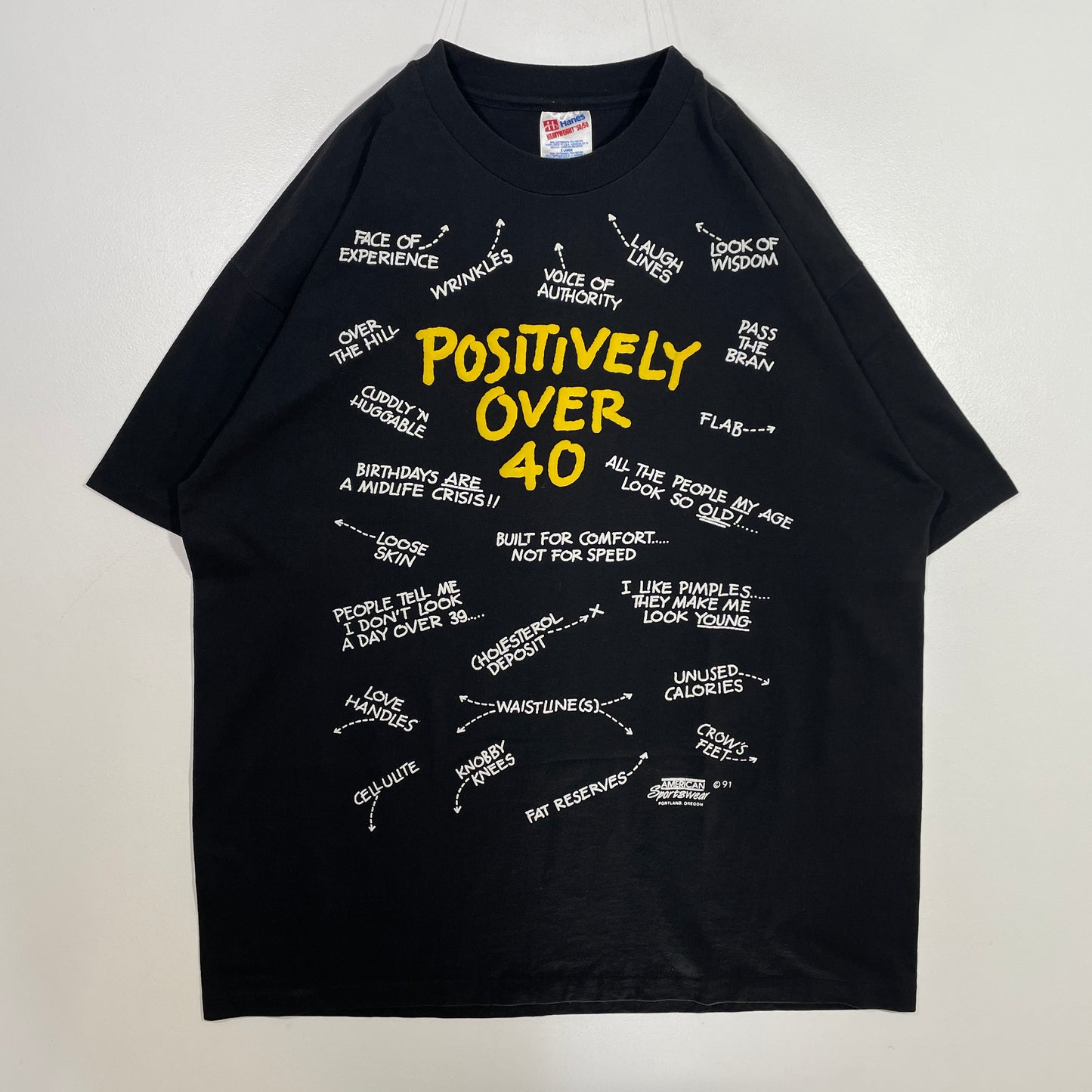 (XL) 1991 POSITIVE OVER 40 T-shirt / A0582T