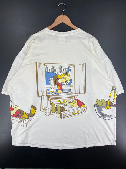 90's DISNEY SNOW WHITE SEVEN DWARFS Size No Tag (Approx.XXXXL) Vintage T- Shirt / F2154T