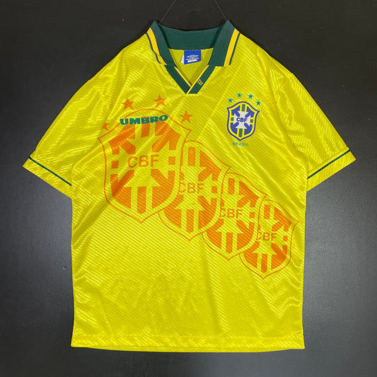 (L) 90's UMBRO X BRAZIL Soccer Jersey / A0765J