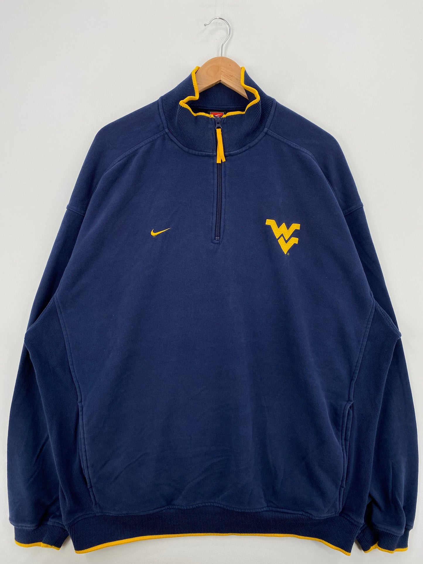 00' NIKE WEST VIRGINIA Size XL Vintage College Half Zip Sweat-Shirt / G4384S