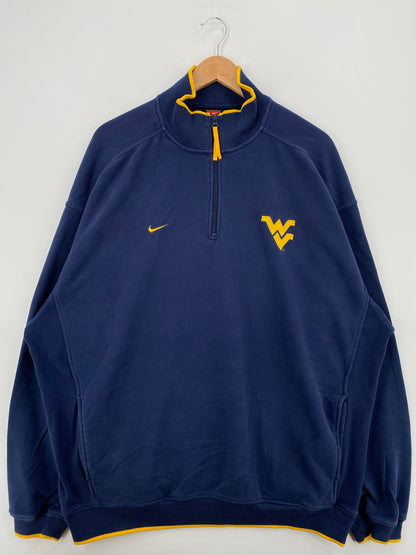 00' NIKE WEST VIRGINIA Size XL Vintage College Half Zip Sweat-Shirt / G4384S