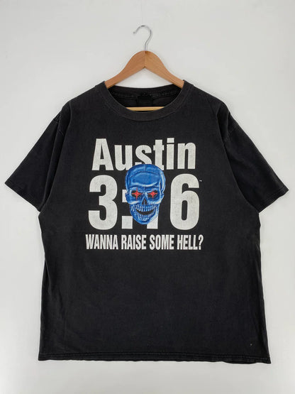 1998 AUSTIN 3:16 Made in USA Size XL Vintage WWF T-shirt / E8265T