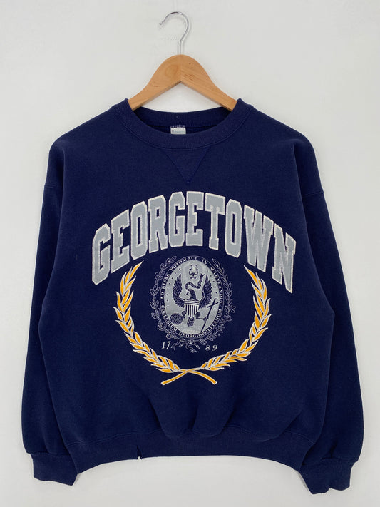 90's GEORGETOWN Made in USA Size L Vintage College Sweat-Shirt / F4249S