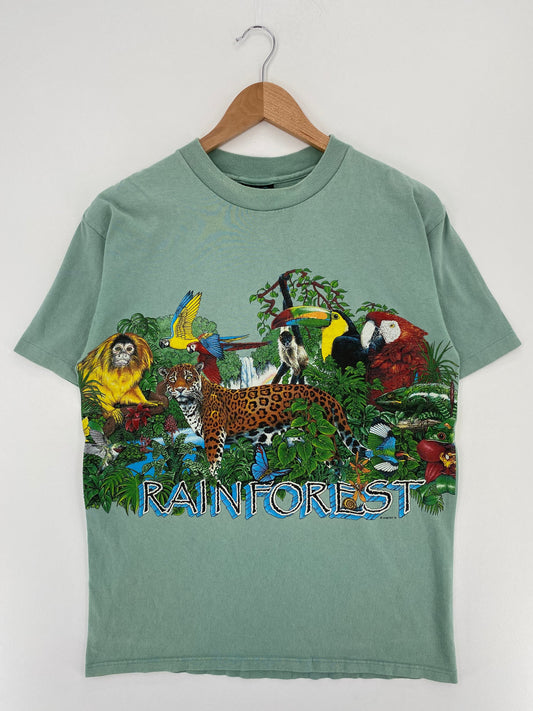 .90's RAINFOREST Made in USA Size M Vintage T-Shirt /F2033T