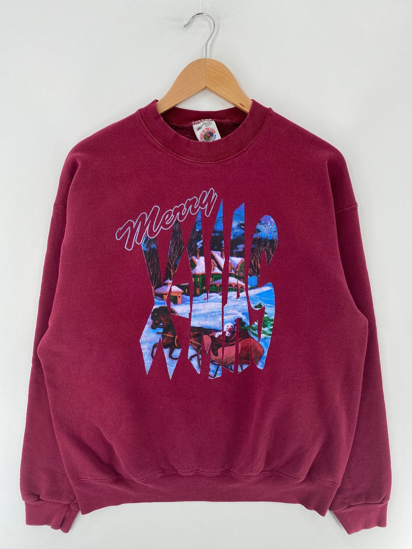 90's MERRY X-MAS Made in USA Size XL Vintage Sweat-shirt / F4150S