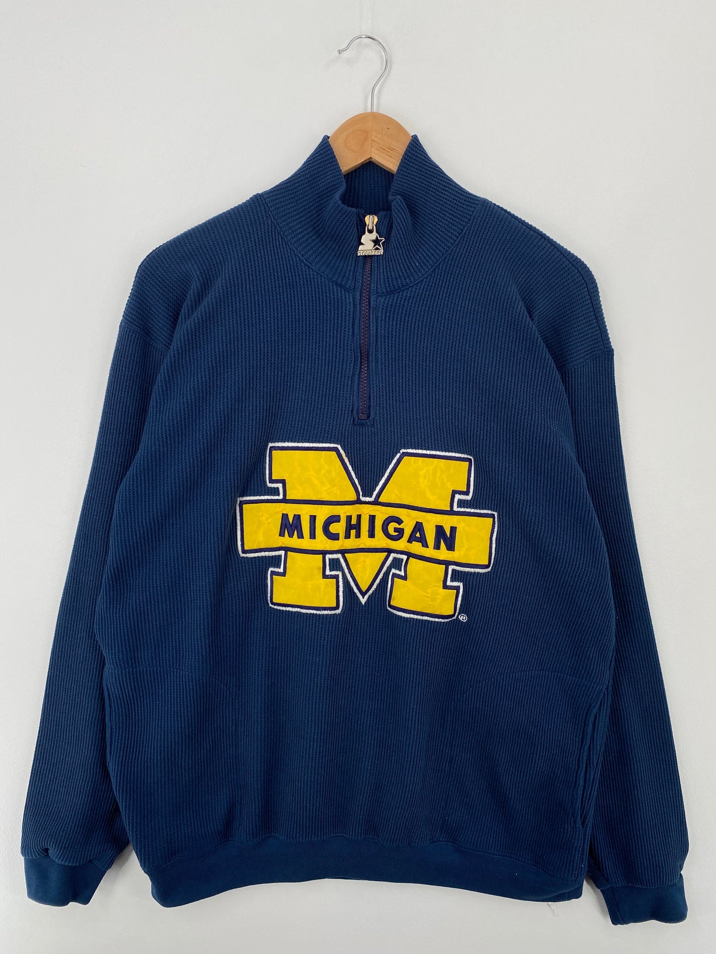 90's STARTER x MICHIGAN Size L Vintage Half Zip College Sweat-Shirt / F2279S