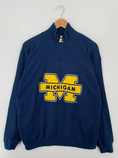 90's STARTER x MICHIGAN Size L Vintage Half Zip College Sweat-Shirt / F2279S
