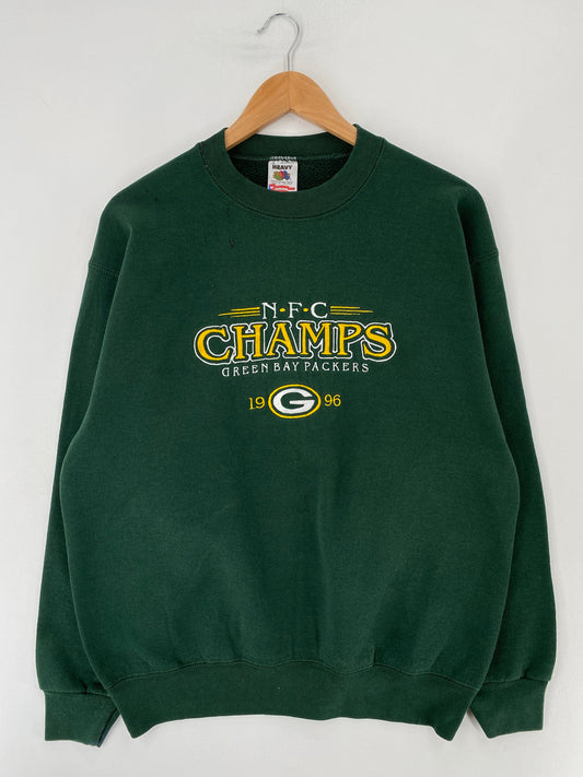 1996 GREEN BAY PACKERS Made in USA Size L Vintage NFL Sweat-Shirt / F6120S