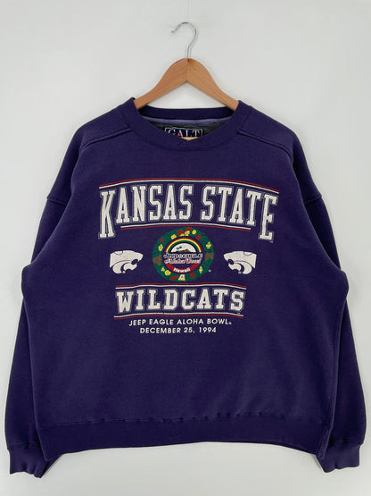 90’s KANSAS STATE WILDCATS Size XL Vintage College Sweat-Shirt / F4211S