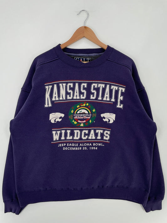 90’s KANSAS STATE WILDCATS Size XL Vintage College Sweat-Shirt / F4211S