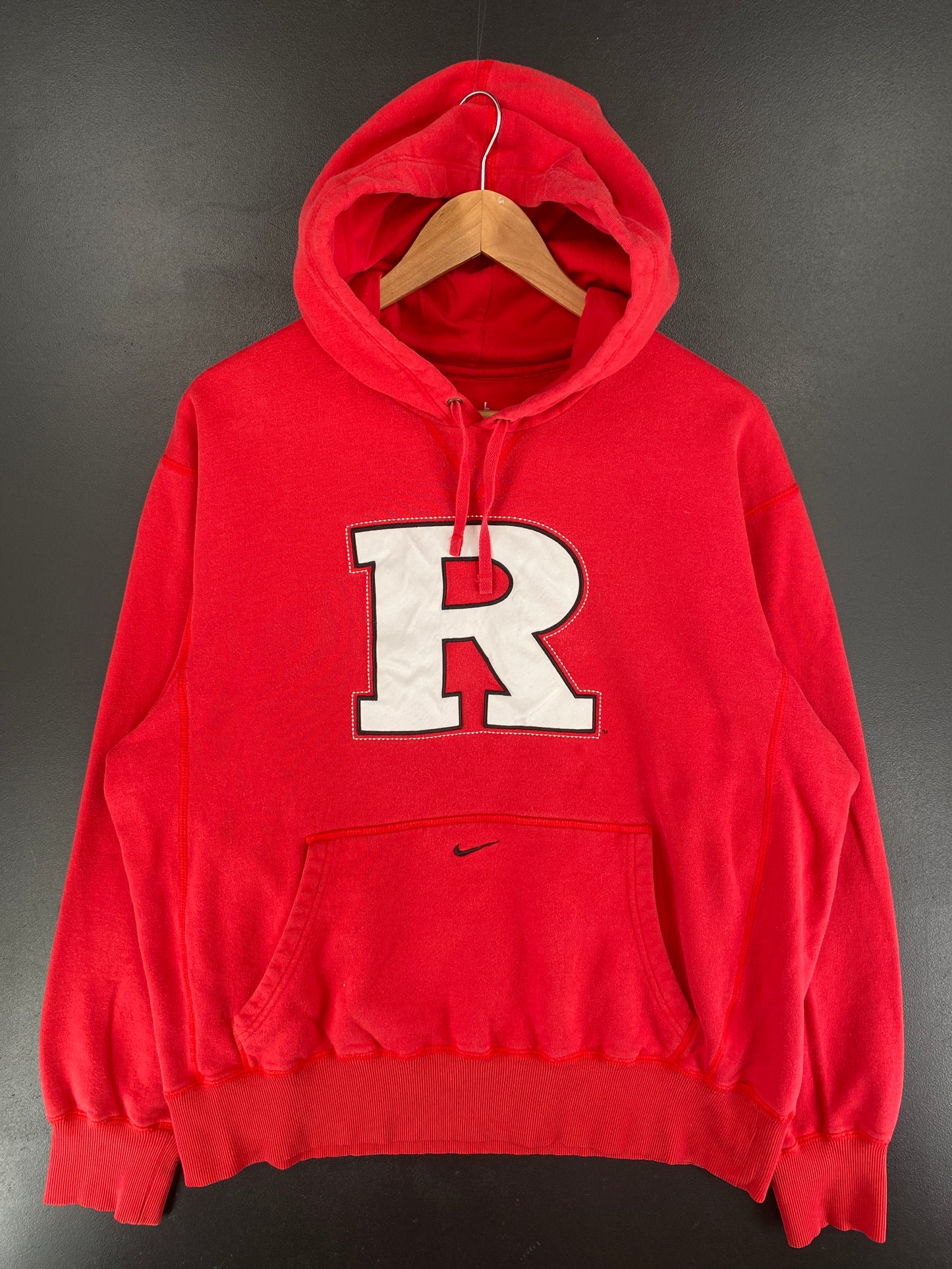 Vintage NIKE x RUTGERS SCARLET KNIGHTS Size L Vintage College Hoodie Sweat Shirt / F232S