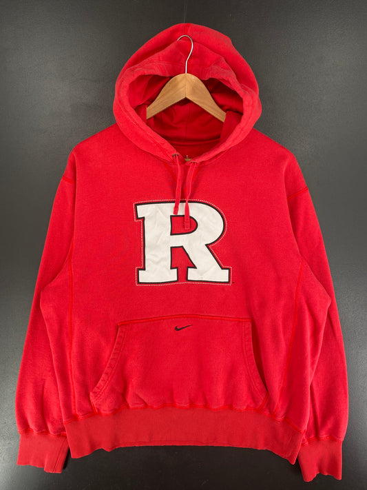 Vintage NIKE x RUTGERS SCARLET KNIGHTS Size L Vintage College Hoodie Sweat Shirt / F232S