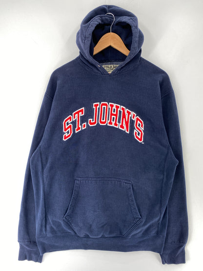 Vintage ST. JOHN'S Size L College Hoodie Sweat-shirt / F488S