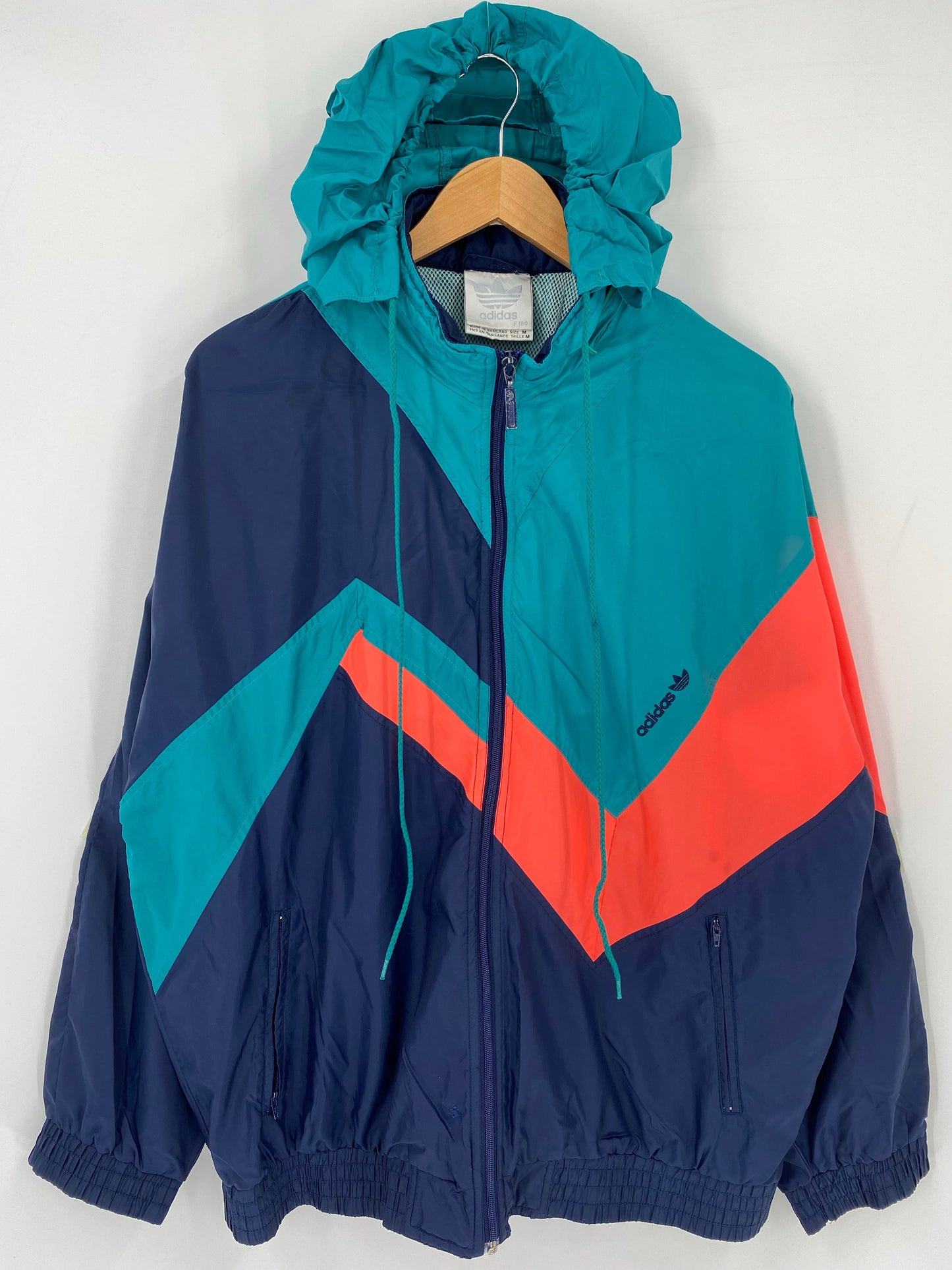 90’s ADIDAS Size M Vintage Zip-up Nylon Jacket / E7665N
