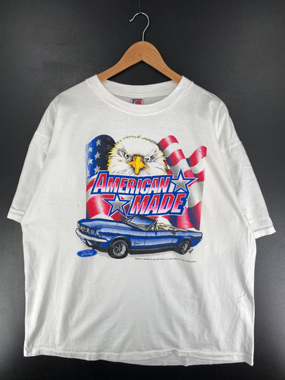 .90’s FORD MUSTANG Made in USA Size XXL Vintage Racing T-Shirt / F993T
