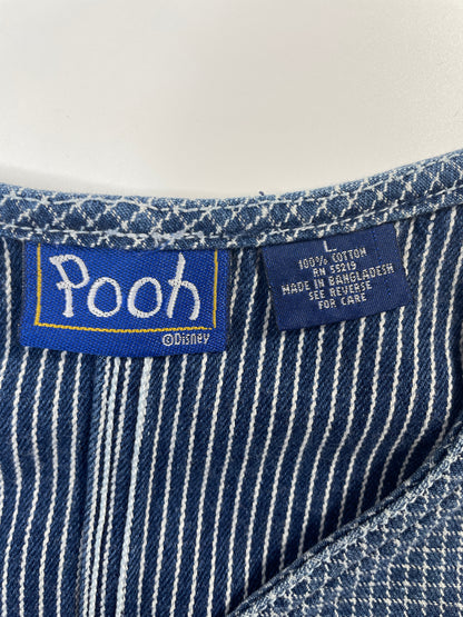 00' DISNEY WINNIE THE POOH Size L Vintage Denim Overall / E7879P