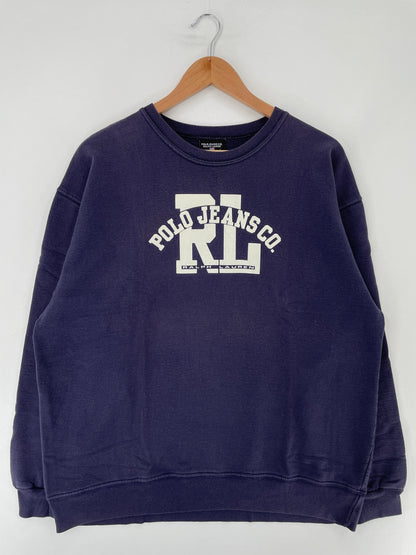 Vintage POLO JEANS RALPH LAUREN Made in USA Size L Vintage Sweat-shirt / F7388S