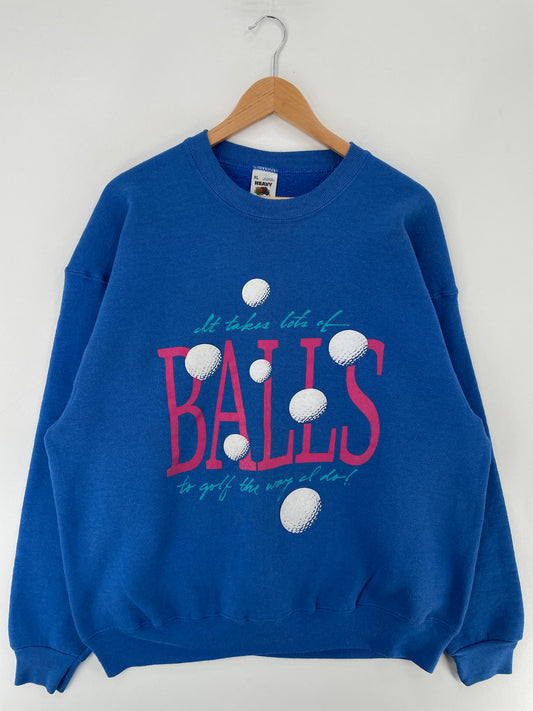 90's GOLF BALLS Made in USA Size XL Vintage Sweat-Shirt / E7050S