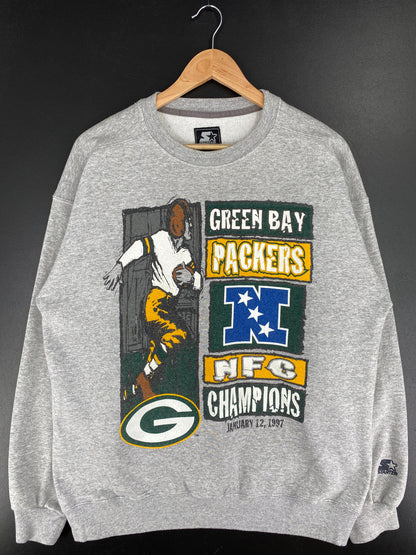 1997 STARTER x GREEN BAY PACKERS Size L Vintage NFL Sweat-Shirt / F5201S