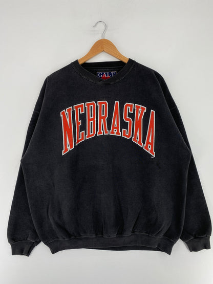 90’s  NEBRASKA HUSKERS Made in USA Size XL Vintage College Sweat-shirt / E8079S