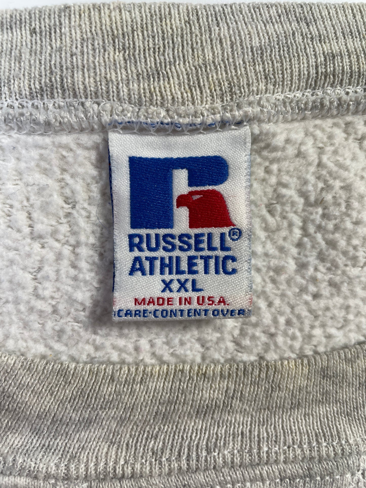 90's RUSSELL x KANSAS JAYHAWKS Made in USA Size XXL Vintage College Sweat shirt / E8442S