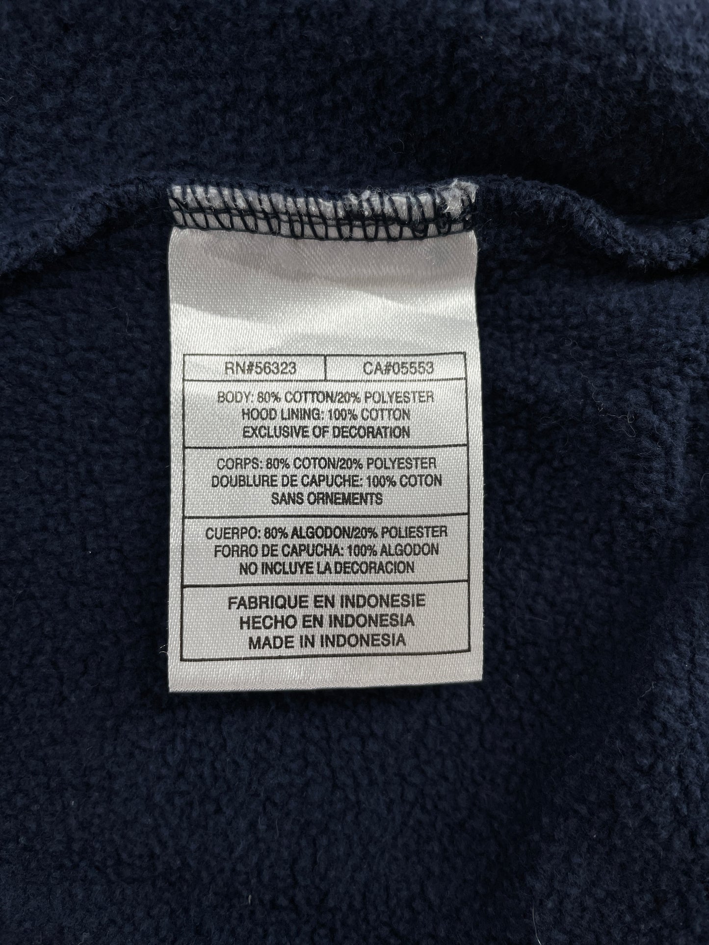 .00' NIKE Size L Vintage College Zip-up Hoodie Sweat-Shirt / E8037S