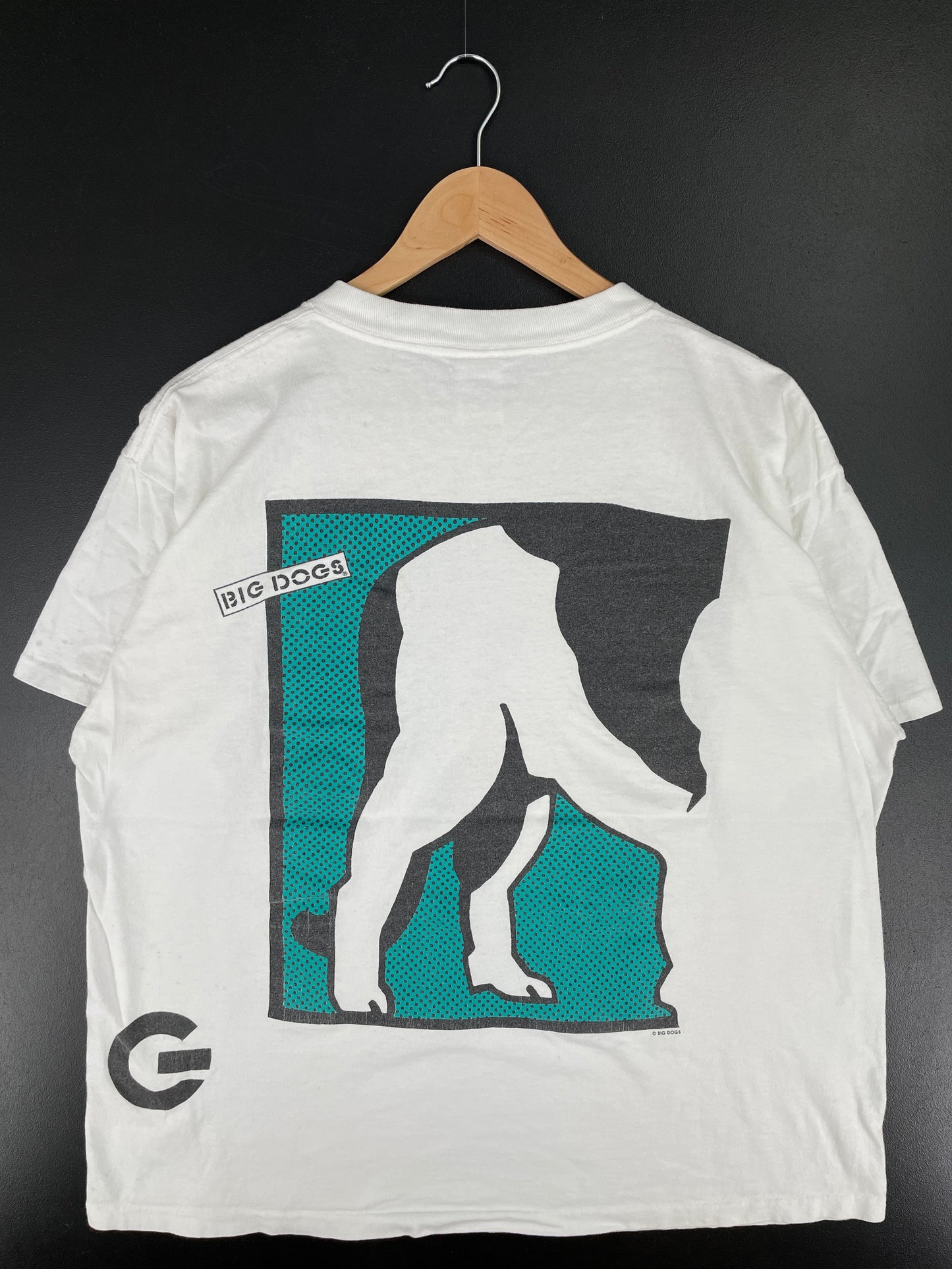 90's BIG DOGS Made in USA Size XL Vintage T-shirt / F883T