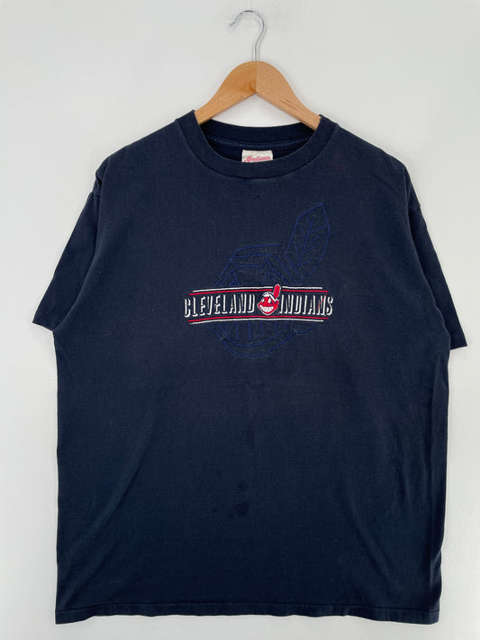 90's CLEVELAND INDIANS Made in USA Size XL Vintage NFL T-Shirt / F213T