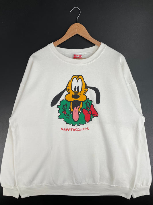 90's DISNEY PLUTO CHRISTMAS Made in USA Size XXL Vintage Sweat-shirt / F6064S