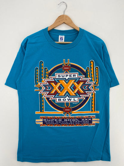 1995 SUPER BOWL XXX Made in USA Size L Vintage NFL T-shirt / E8540T
