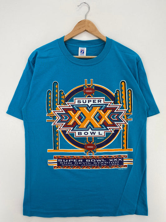 1995 SUPER BOWL XXX Made in USA Size L Vintage NFL T-shirt / E8540T