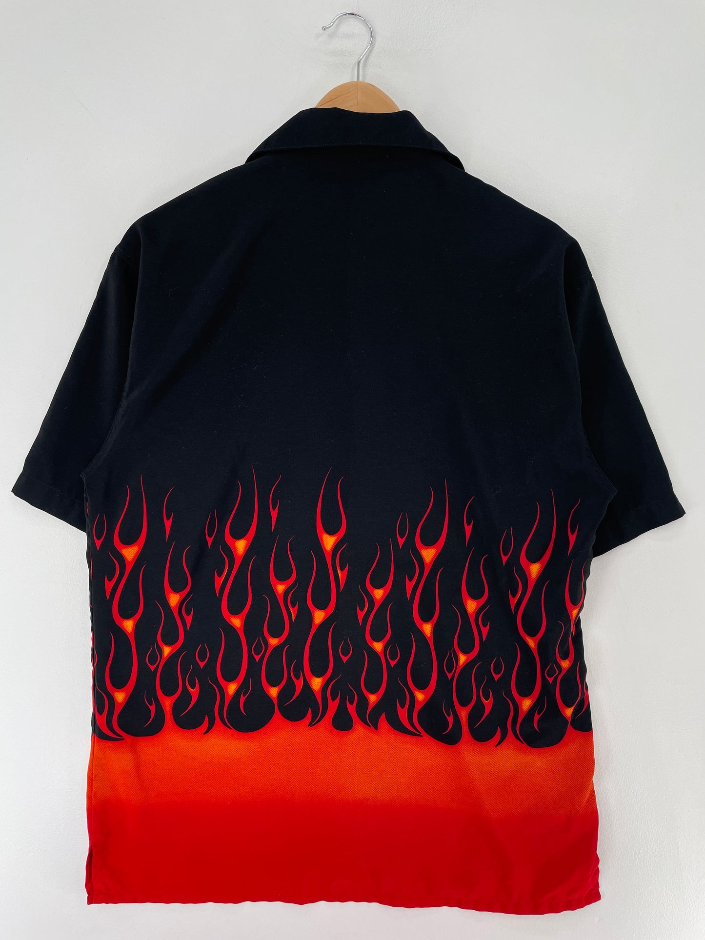 .Vintage FIRE Size Approx.M Button Down Shirt / F813B