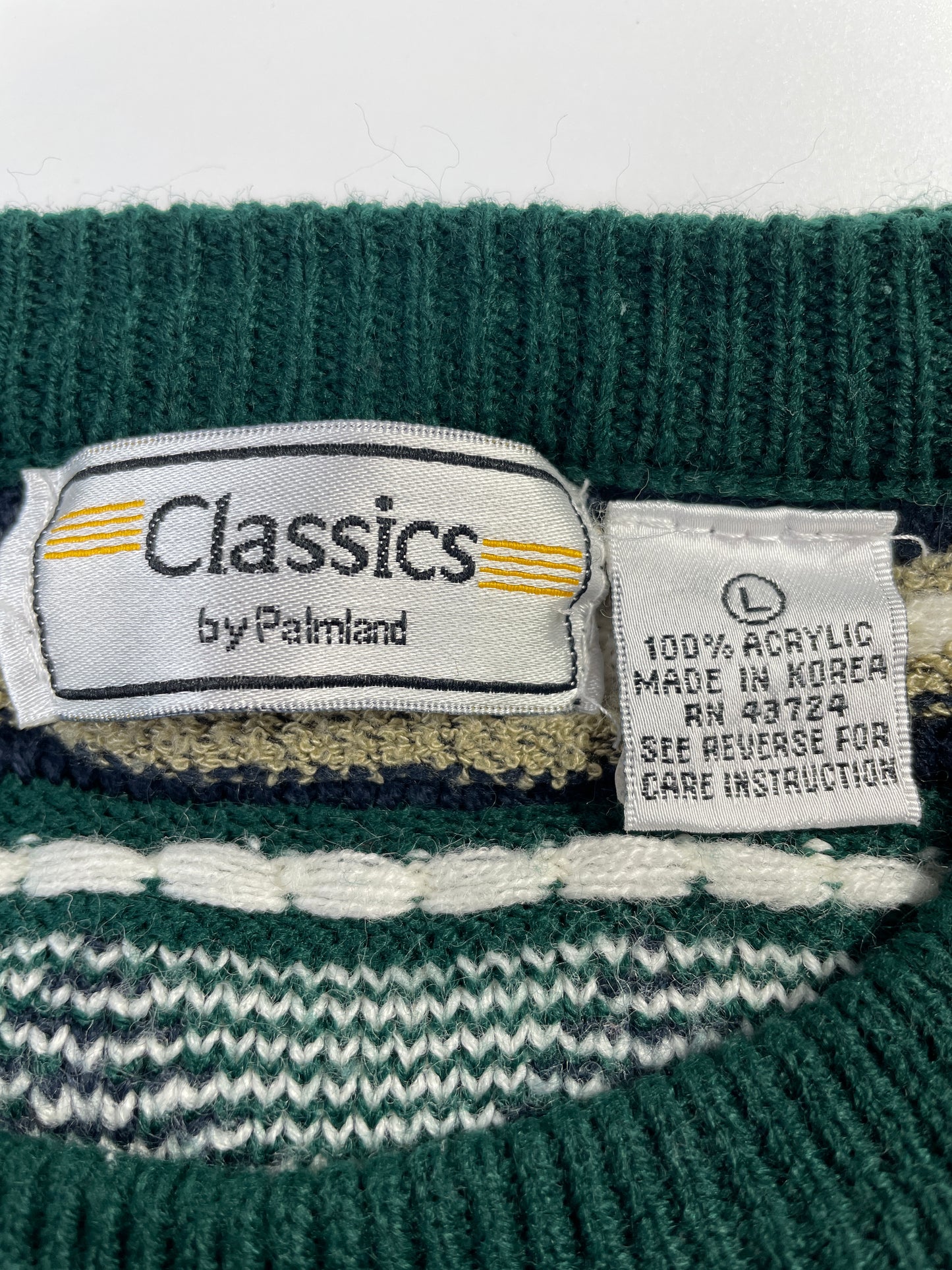 Vintage 3D-COOGI Style Size L Acrylic Knit Sweater / E7390K