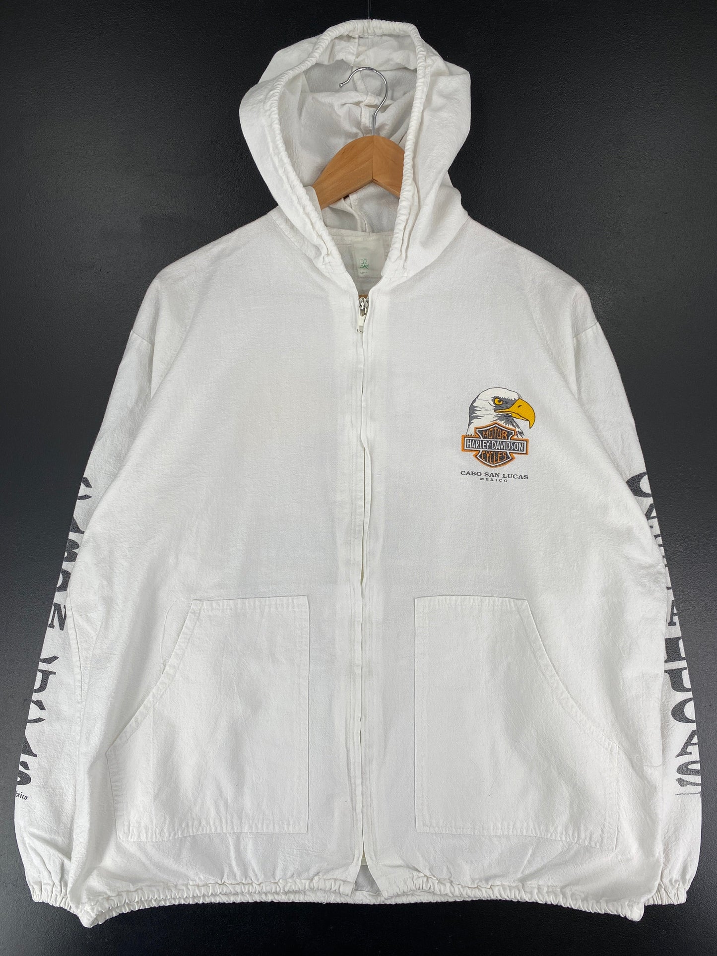 .Vintage HARLEY DAVIDSON Size Approx.L Zip-Up Hoodie Sweat Shirt / F6642S