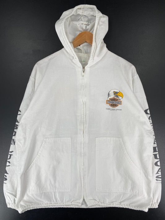 .Vintage HARLEY DAVIDSON Size Approx.L Zip-Up Hoodie Sweat Shirt / F6642S
