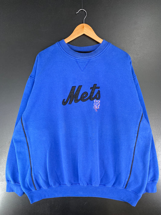 90's NEW YORK METS Made in USA Size Approx.XL Vintage MLB Sweat-shirt / E7607S