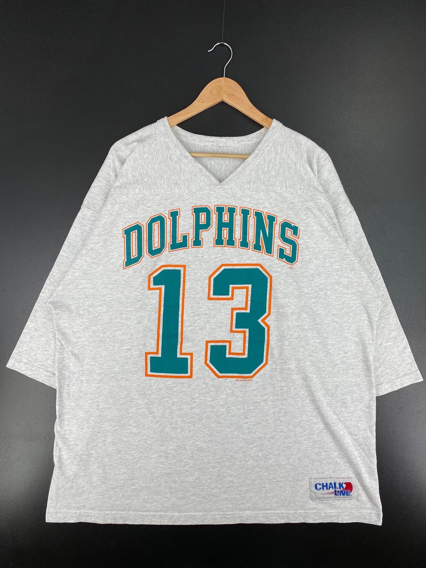 1996 MIAMI DOLPHINS DAN MARINO Size No Tag(Approx.XXL) Vintage NFL T-shirt / F804T