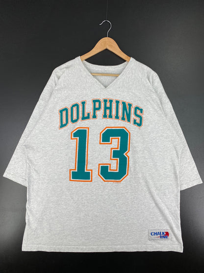 1996 MIAMI DOLPHINS DAN MARINO Size No Tag(Approx.XXL) Vintage NFL T-shirt / F804T