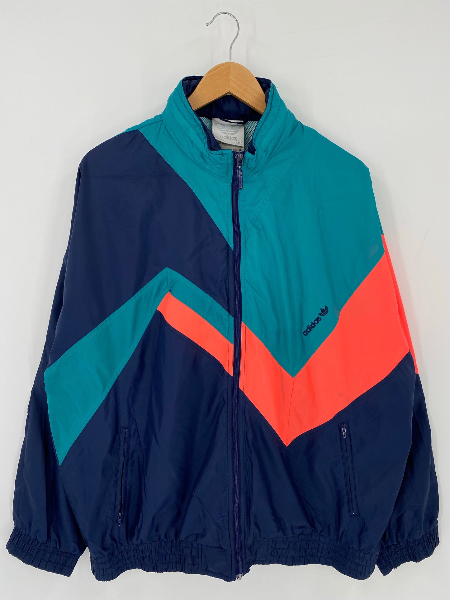 90’s ADIDAS Size M Vintage Zip-up Nylon Jacket / E7665N